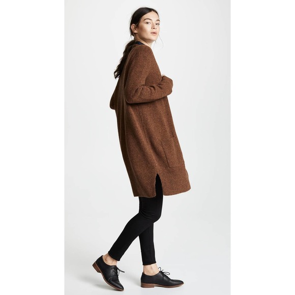 Madewell Cardigan Small Brown Knit Kent Long Sleeve Open Longline Sweater - Picture 13 of 14